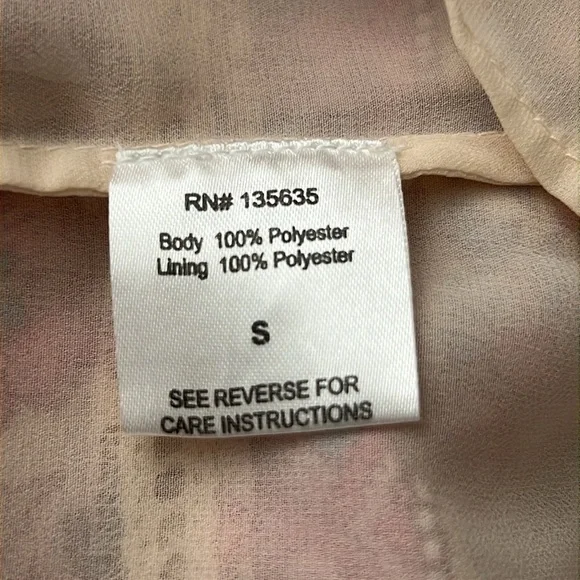 Anthropologie Love The Label Pink Floral Border Print Mini Dress small - Picture 11 of 12